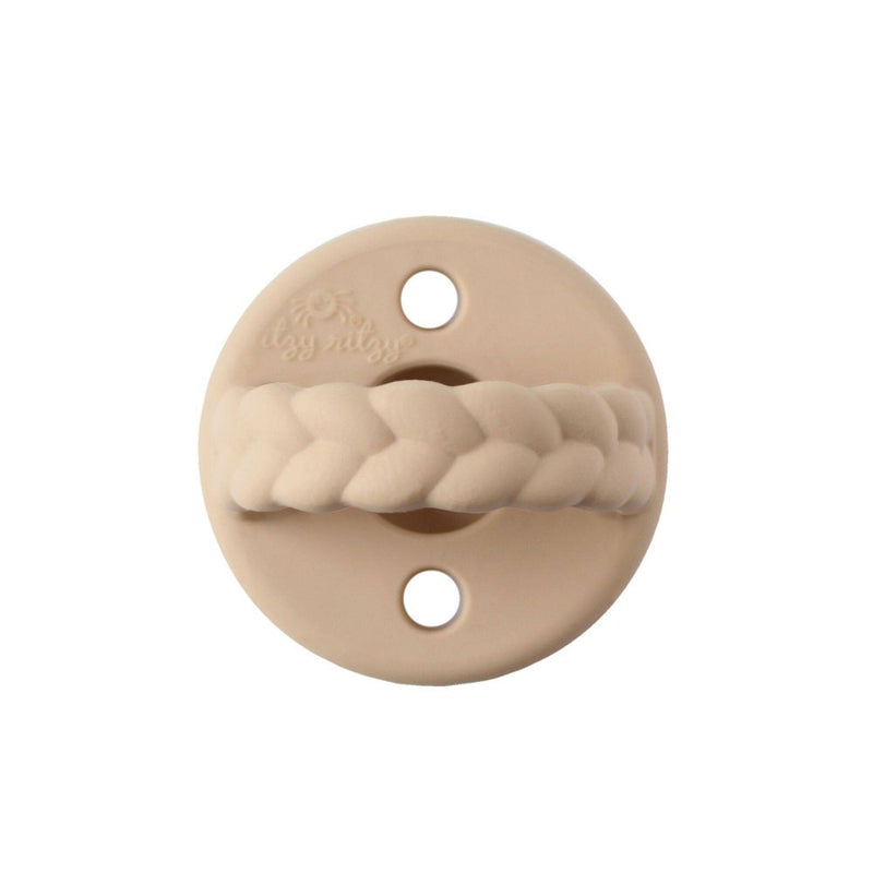 Itzy Ritzy Sweetie Silicone - Soother Pacifier - Buttercream and Toast Braids - 2pk