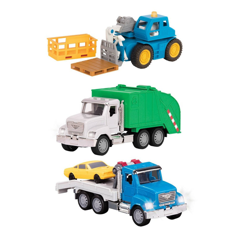 DRIVEN - Small Toy City Vehicle Set - Micro Urban Worker Fleet - 3 pk