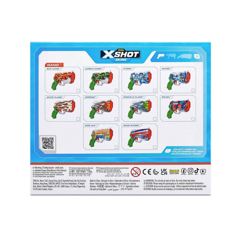 X-Shot Water Fast-Fill Skins Nano Water Blaster Toy - Hydra by ZURU
