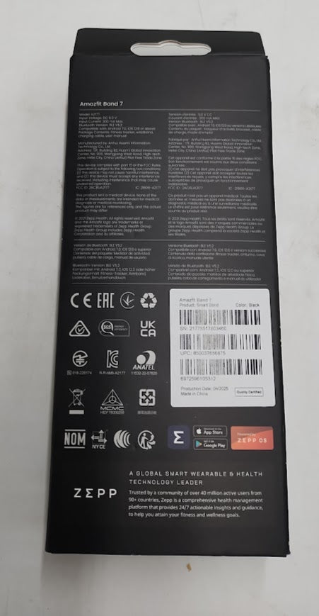 Amazfit Band 7 Smartwatch - Black