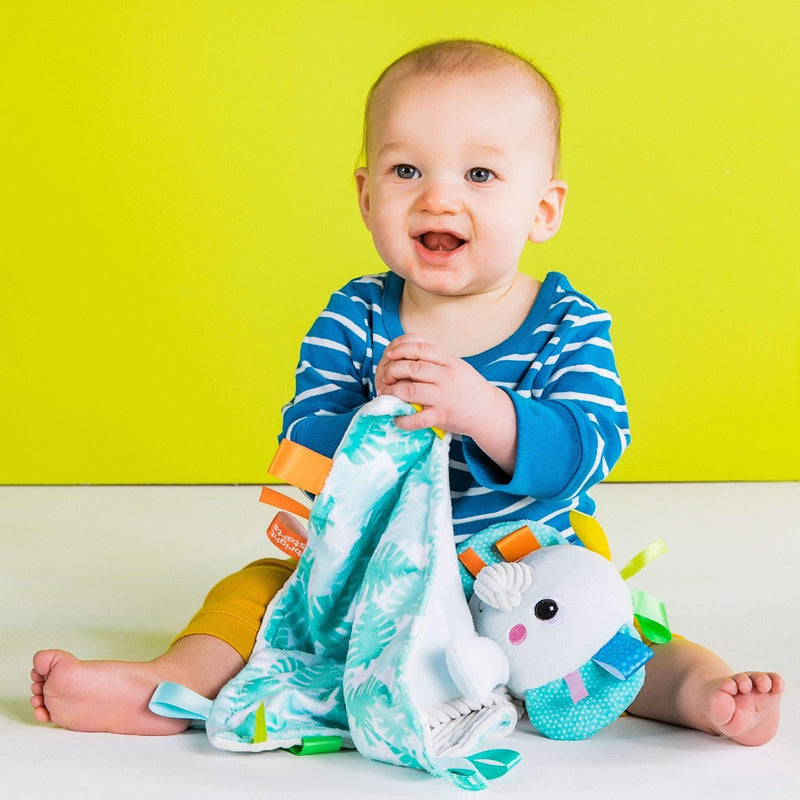 Bright Starts Cuddle 'n Tags 2-sided Lovie - Elephant