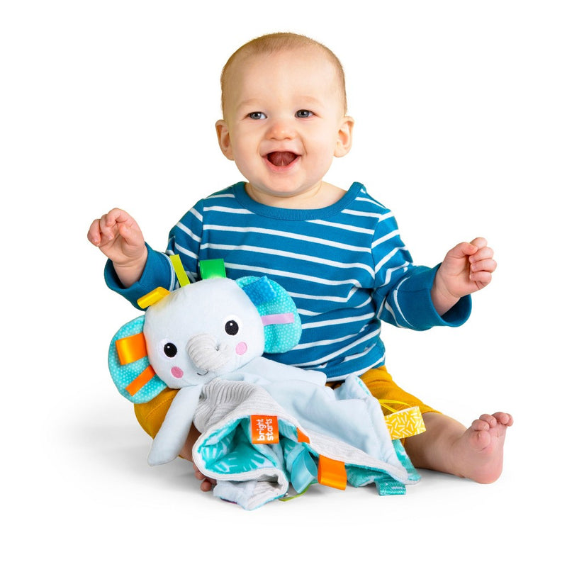 Bright Starts Cuddle 'n Tags 2-sided Lovie - Elephant