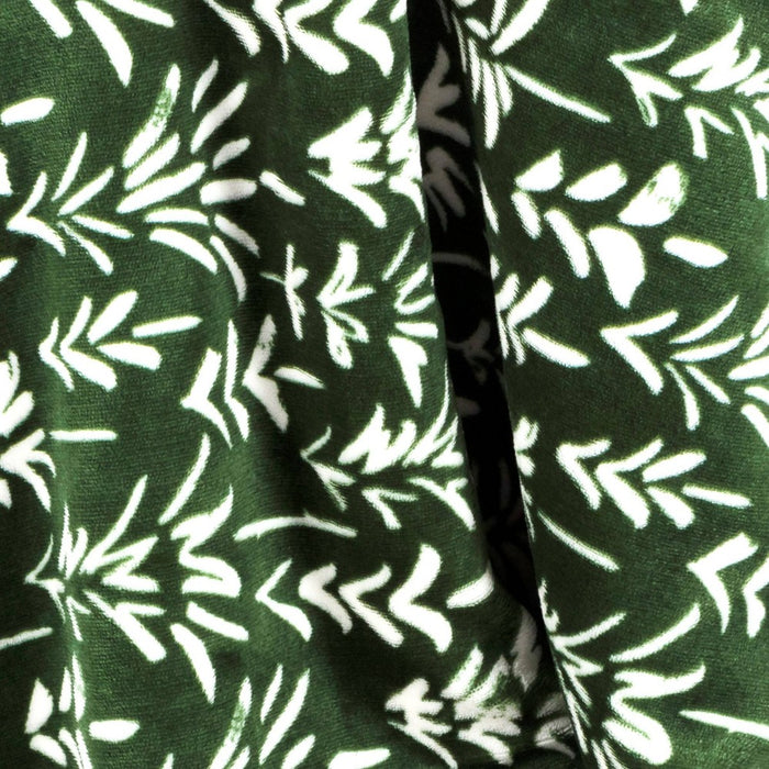 Trees Printed Plush with Faux Shearling Reverse Throw Blanket Green/White - Threshold