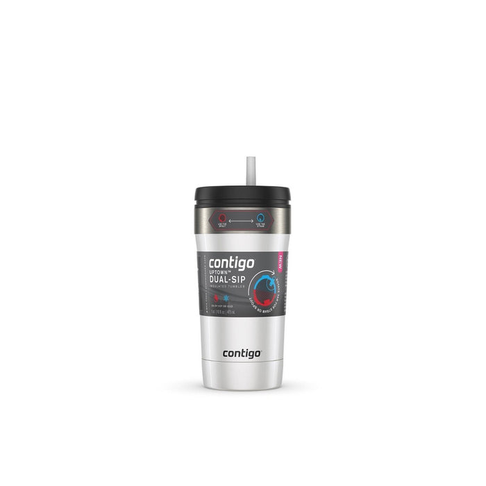 Contigo 16oz Uptown Tumbler with Dual-Sip Lid Stainless Steel Sunbeam Gold