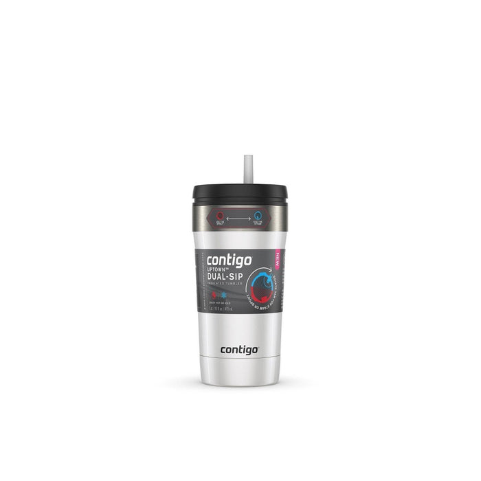 Contigo 16oz Uptown Tumbler with Dual-Sip Lid Stainless Steel Sunbeam Gold
