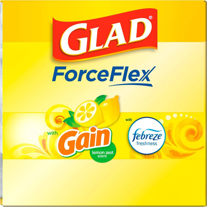 Glad ForceFlex DrawString Trash Bags - Lemon Zest - 13 Gallon - 50ct