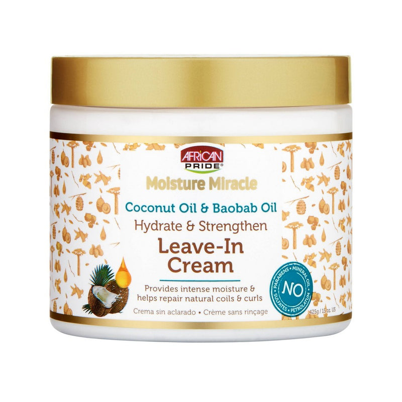 African Pride Coconut Oil & Baobab Oil Leave In Hair Cream - 15oz