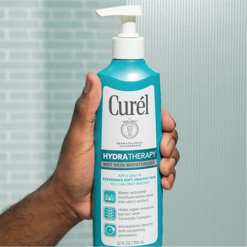 Curel Hydra Therapy Wet Skin Moisturizer, Lightweight In Shower Lotion For Dry Or Extra Dry Skin Unscented - 12 fl oz