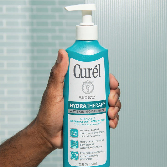 Curel Hydra Therapy Wet Skin Moisturizer, Lightweight In Shower Lotion For Dry Or Extra Dry Skin Unscented - 12 fl oz