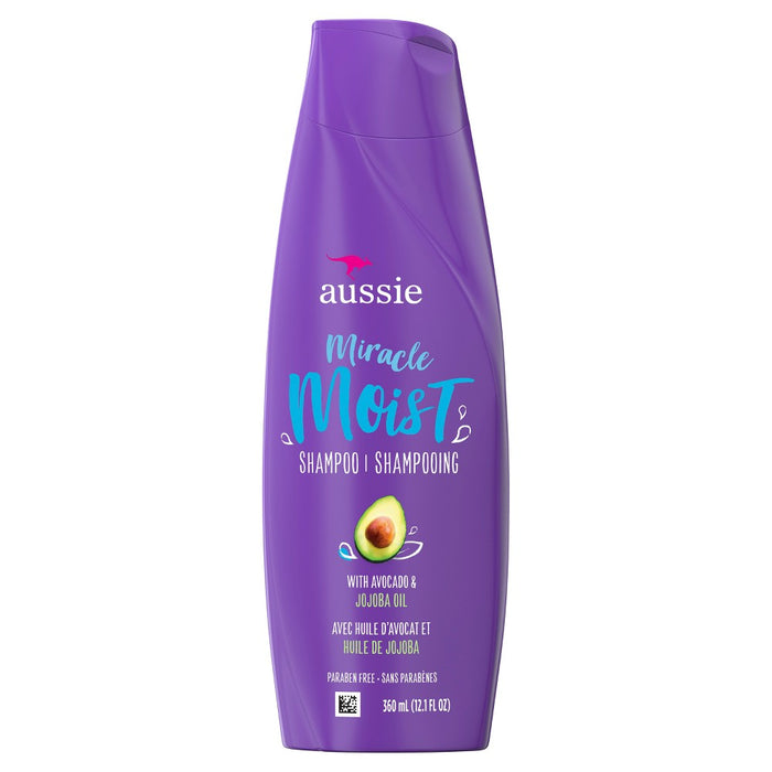 Aussie Miracle Moist with Avocado & Jojoba Oil Paraben Free Shampoo - 12.1 fl oz