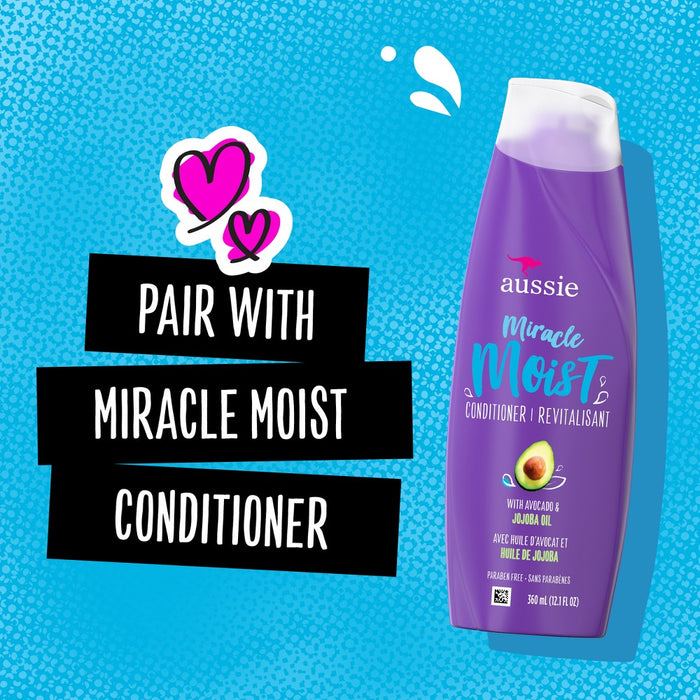 Aussie Miracle Moist with Avocado & Jojoba Oil Paraben Free Shampoo - 12.1 fl oz