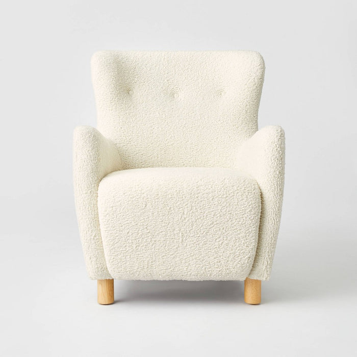 Kessler Wingback Faux Sherling Accent Chair (KD) Cream - Threshold designed with Studio McGee (LOCAL PICKUP ONLY)