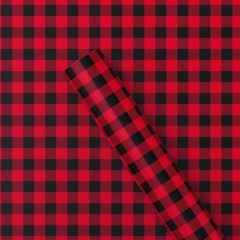 220 sq ft Buffalo Plaid Christmas Gift Wrap Red/Black - Wondershop (LOCAL PICKUP ONLY)