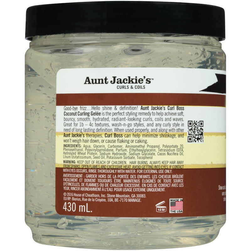 Aunt Jackie's Coconut Creme Recipes Curl Boss Coconut Curling Gelee - 15oz