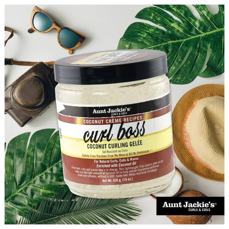 Aunt Jackie's Coconut Creme Recipes Curl Boss Coconut Curling Gelee - 15oz