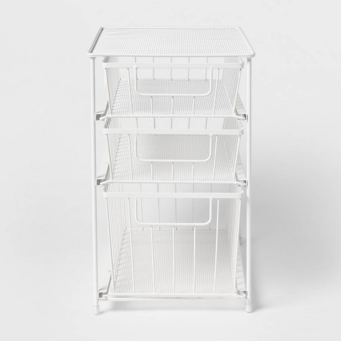 3 Tier Drawer Organizer Matte White - Brightroom