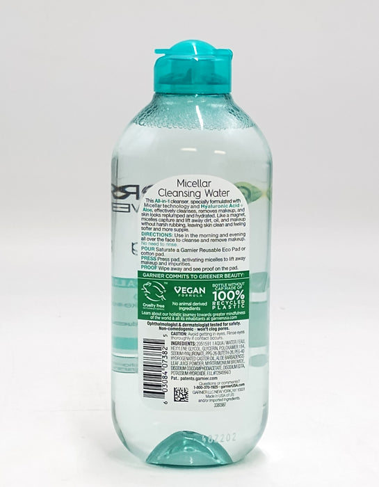 3 PACK!!! Garnier SkinActive Hyaluronic Acid + Aloe Micellar Cleansing Water