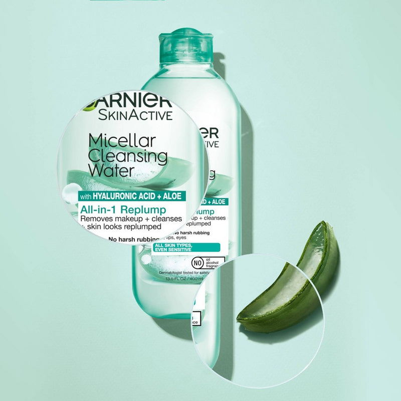 Garnier SkinActive Replumping Hyaluronic Acid + Aloe Micellar Cleansing Water - 13.5 fl oz