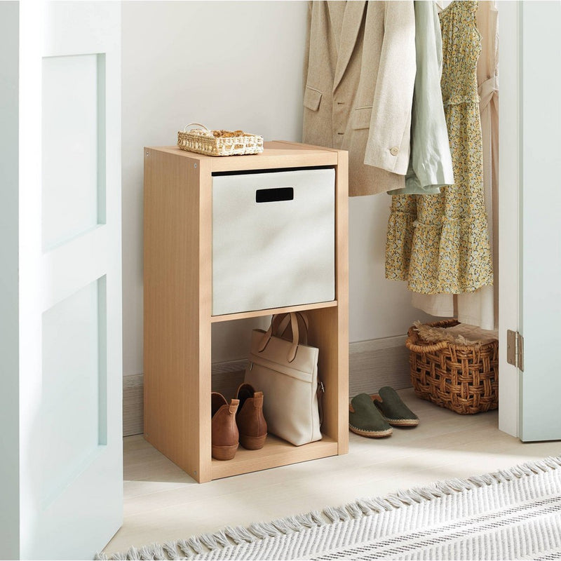 13" x 13" Fabric Bin Khaki Texture - Brightroom