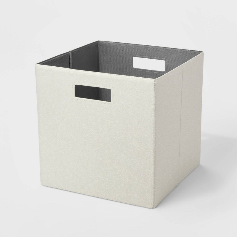 13" x 13" Fabric Bin Khaki Texture - Brightroom