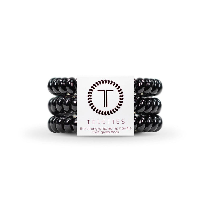 TELETIES Elastics - Jet Black - Small - 3ct