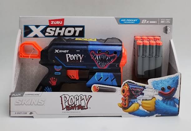 Zuru X-Shot SKINS Flux Poppy Playtime Jumpscare Dart Blaster