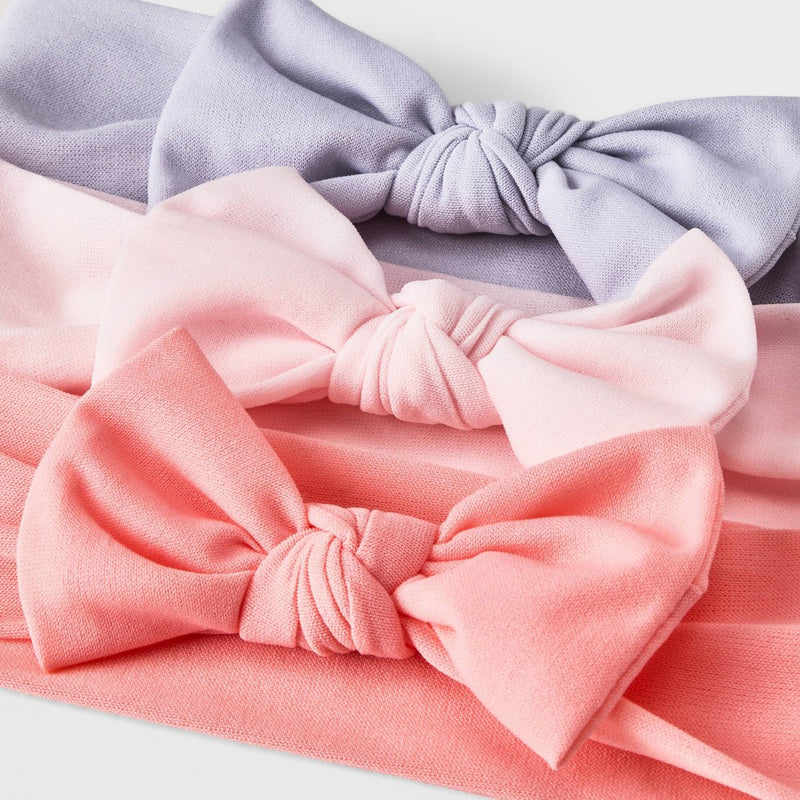 Baby Girls' 3pk Headwrap Blush Bow - Cloud Island One Size
