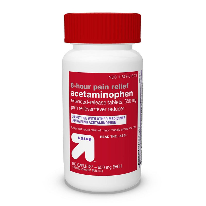 Acetaminophen 8hr Pain Reliever & Fever Reducer Extended Release Caplets - 100ct - up & up