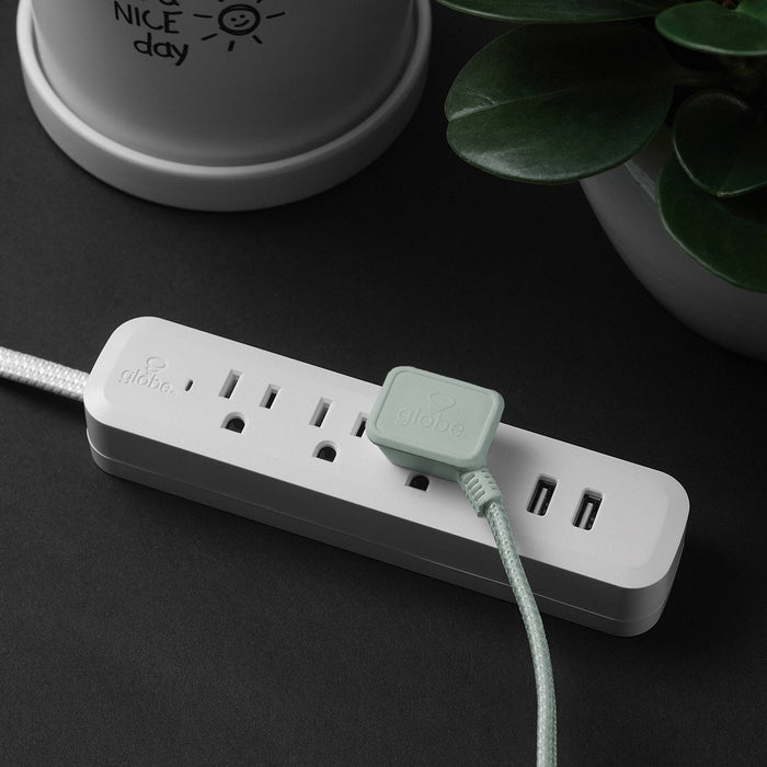 Globe Electric 9' 3 Outlet Extension Cord Sage Green