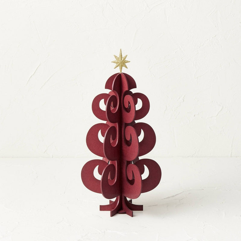 Small Wood Swirl Christmas Tree Red - Opalhouse designed with Jungalow