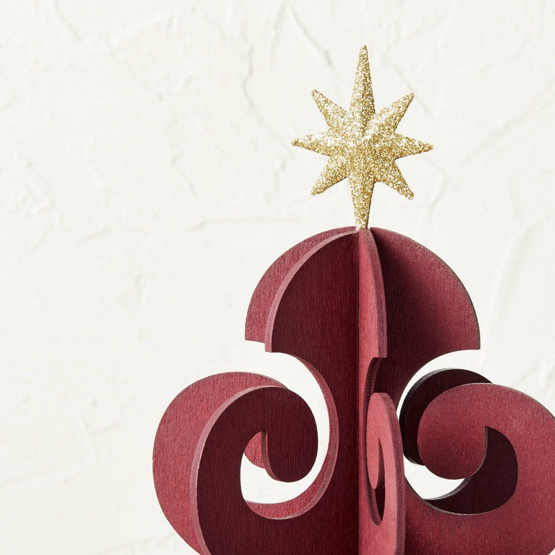 Small Wood Swirl Christmas Tree Red - Opalhouse designed with Jungalow