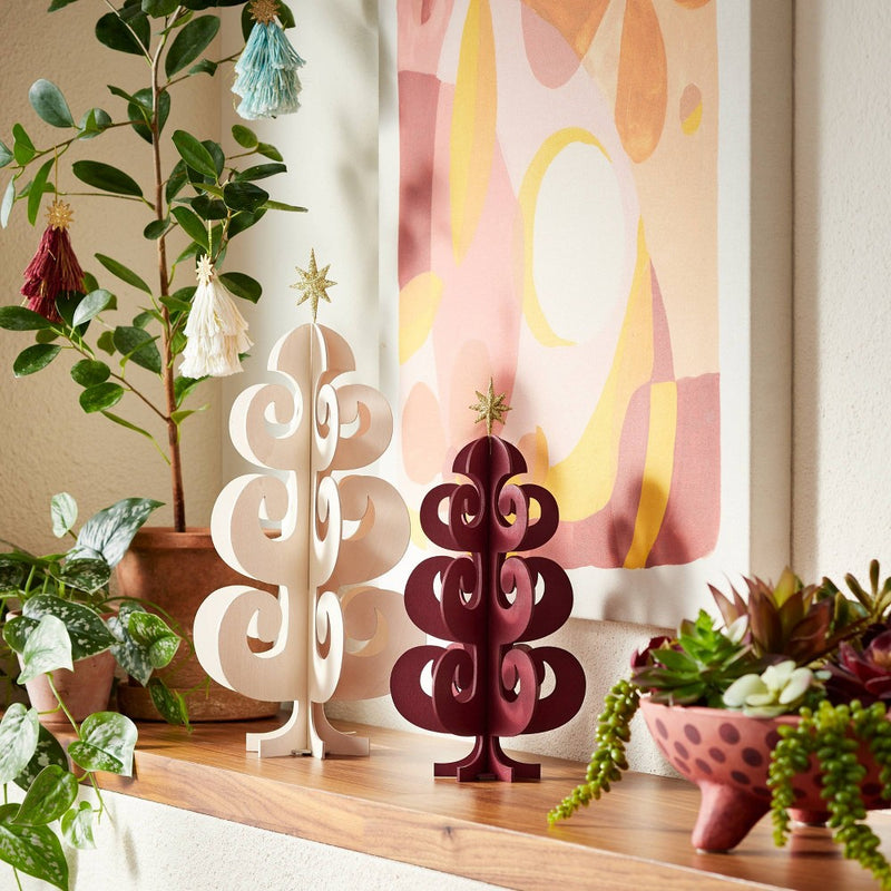 Small Wood Swirl Christmas Tree Red - Opalhouse designed with Jungalow