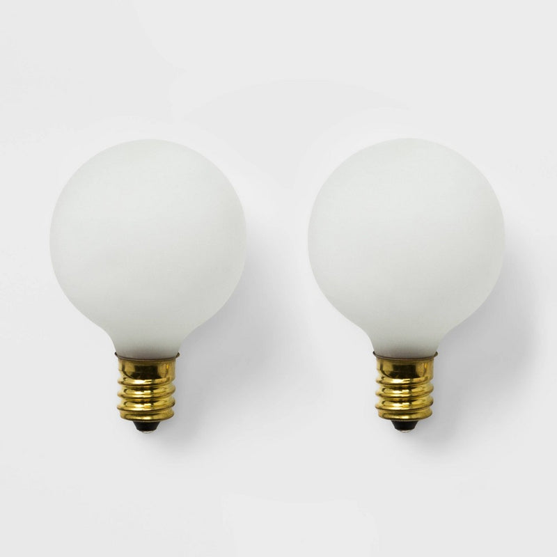 2ct G40 Replacement Light Bulbs Satin White 2ct - Wondershop