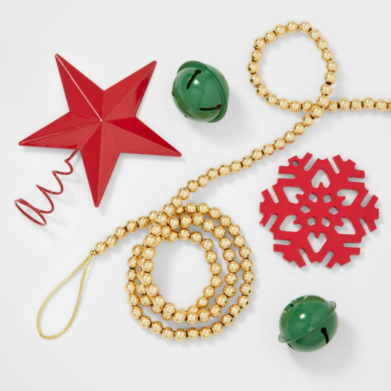 10ct Christmas Tree Ornament Set Red/Green/Gold - Wondershop