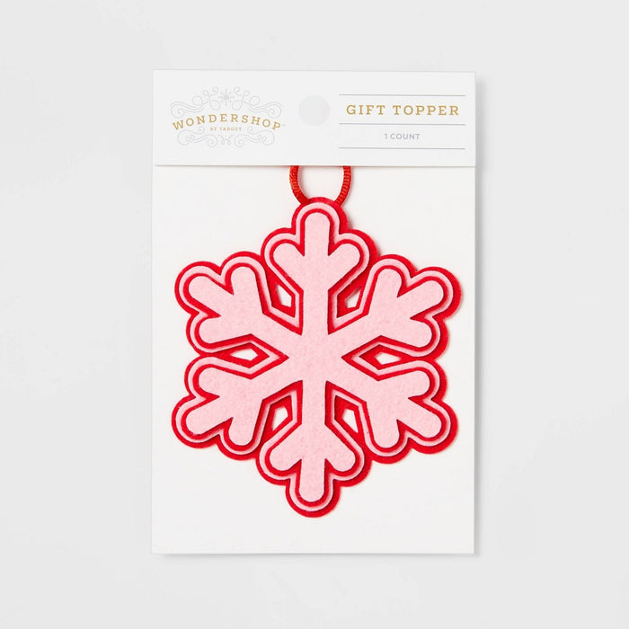 Striped Snowflake Gift Topper Red/Pink - Wondershop