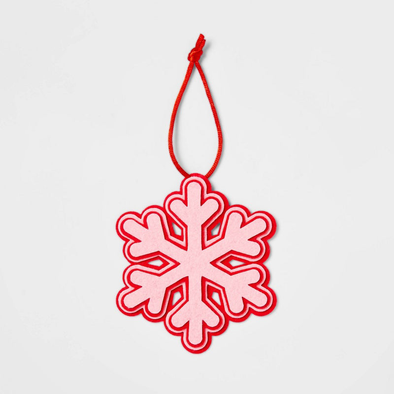 Striped Snowflake Gift Topper Red/Pink - Wondershop