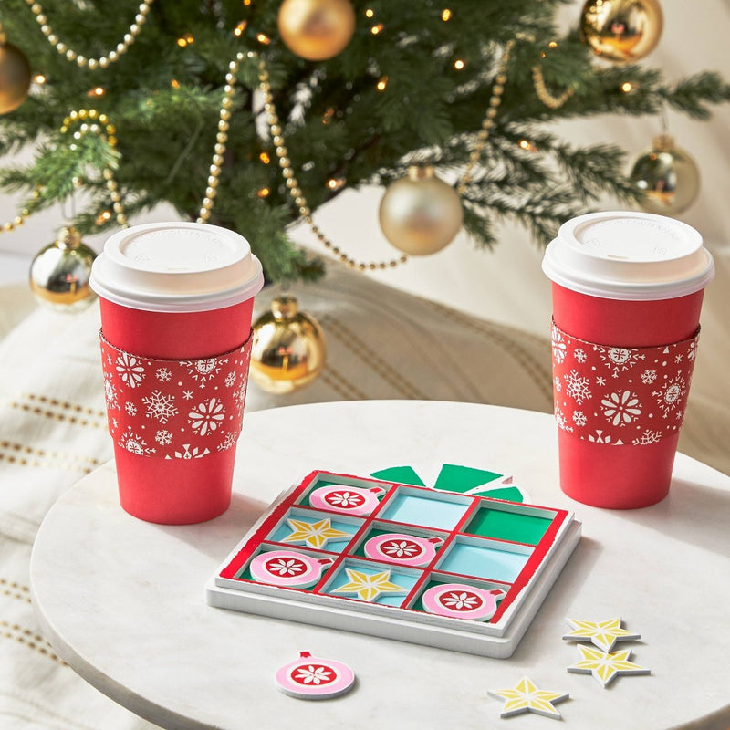 Wood Christmas Present with Ornaments & Stars Tic-Tac-Toe Game - Wondershop