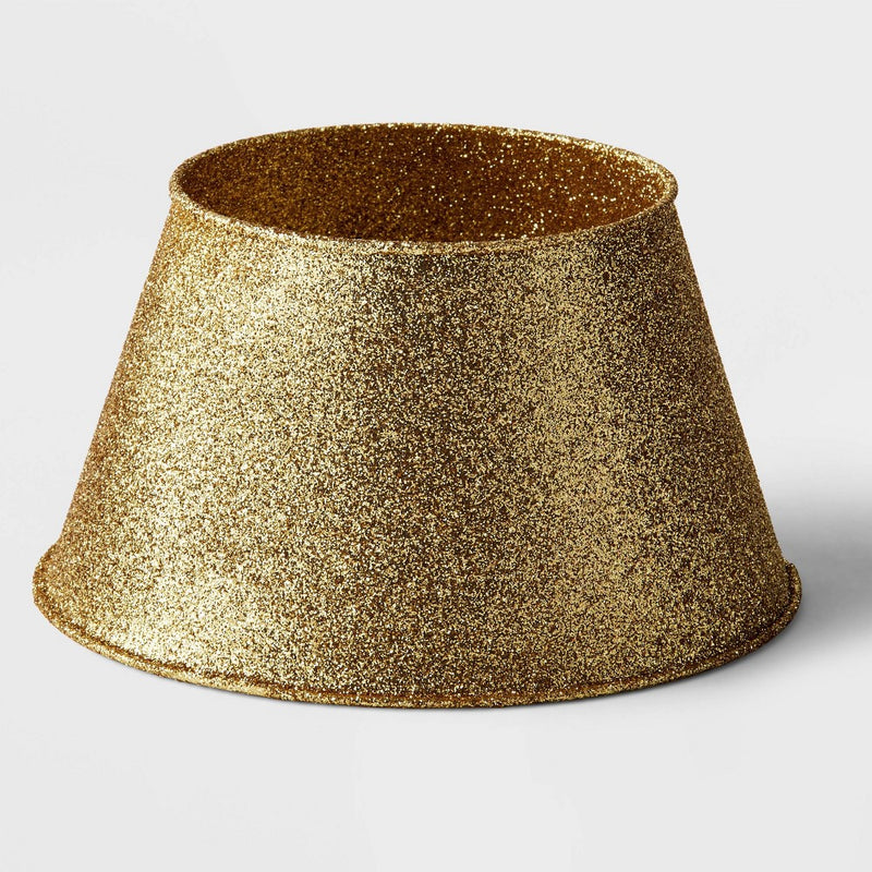 4.5" Metal Mini Christmas Tree Collar Gold Glitter - Wondershop