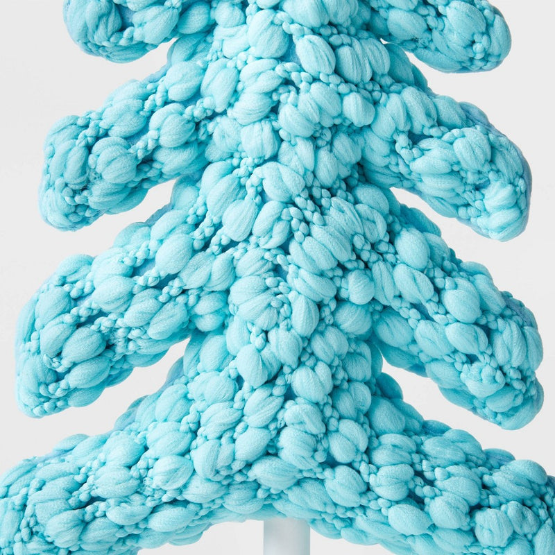 14.75" Thick Knit Tabletop Tree Blue - Wondershop
