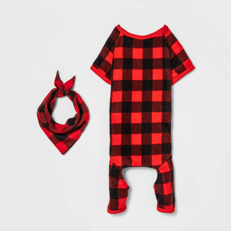 Buffalo Check Matching Family Dog Pajamas - Wondershop - Black/Red - XS