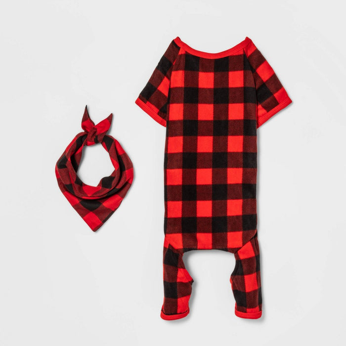 Buffalo Check Matching Family Dog Pajamas - Wondershop - Black/Red - S