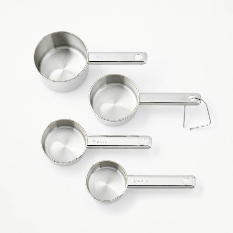 4pc Stainless Steel Measuring Cups Silver - Figmint
