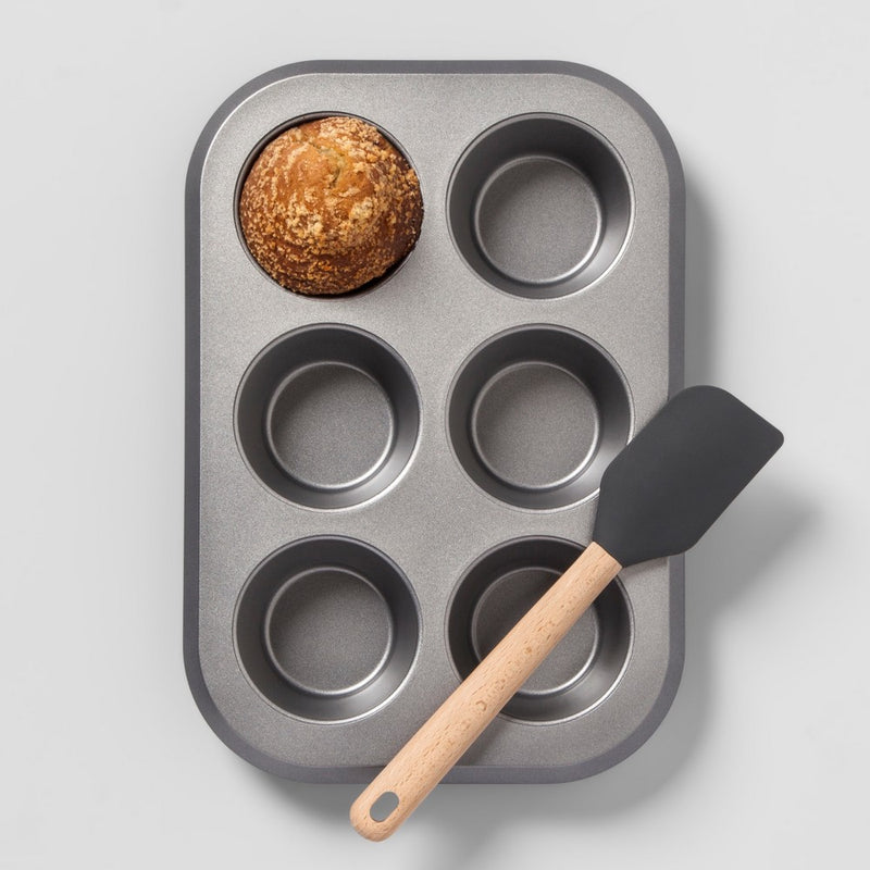 6 Cup Jumbo Muffin Tin Warp Resistant Textured Steel - Made By Design