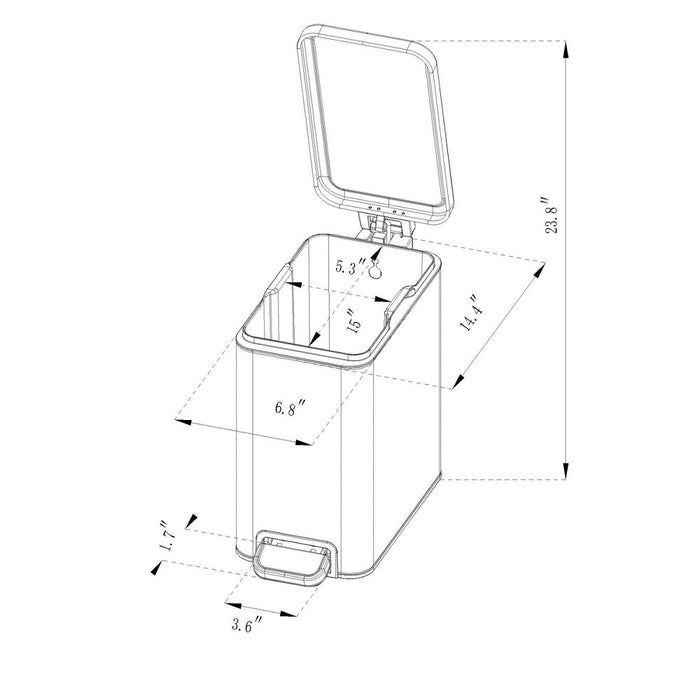 10L Stainless Slim Step Trash Can - Brightroom