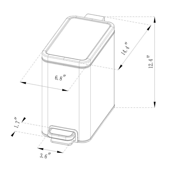 10L Stainless Slim Step Trash Can - Brightroom