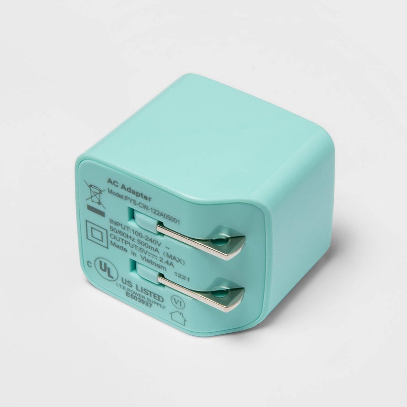 12W Single Port Wall Charger - heyday Spring Teal