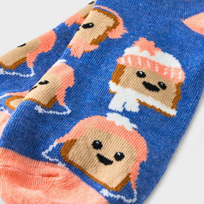 Women's 'Stay Toasty' Ankle Socks - Xhilaration Denim Blue/ Peach 4-10