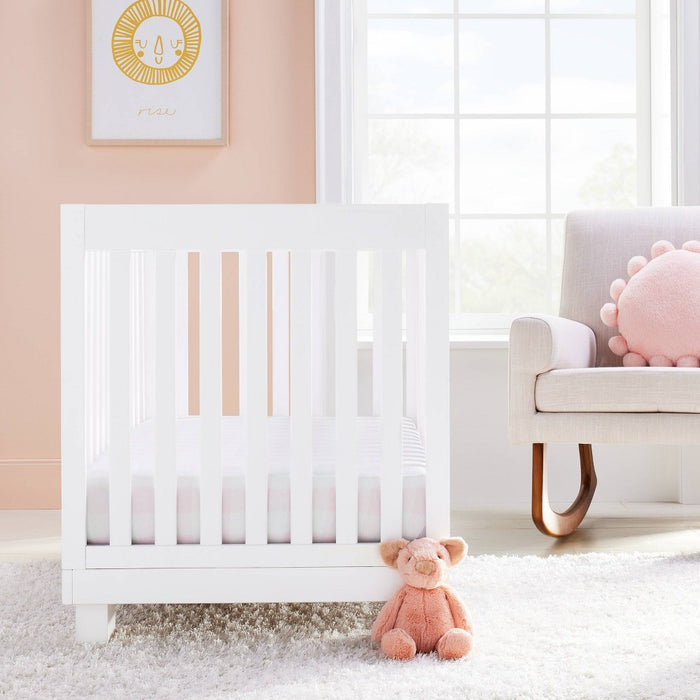 Polyester Rayon Jersey Fitted Crib Sheet - Cloud Island Pink Gingham