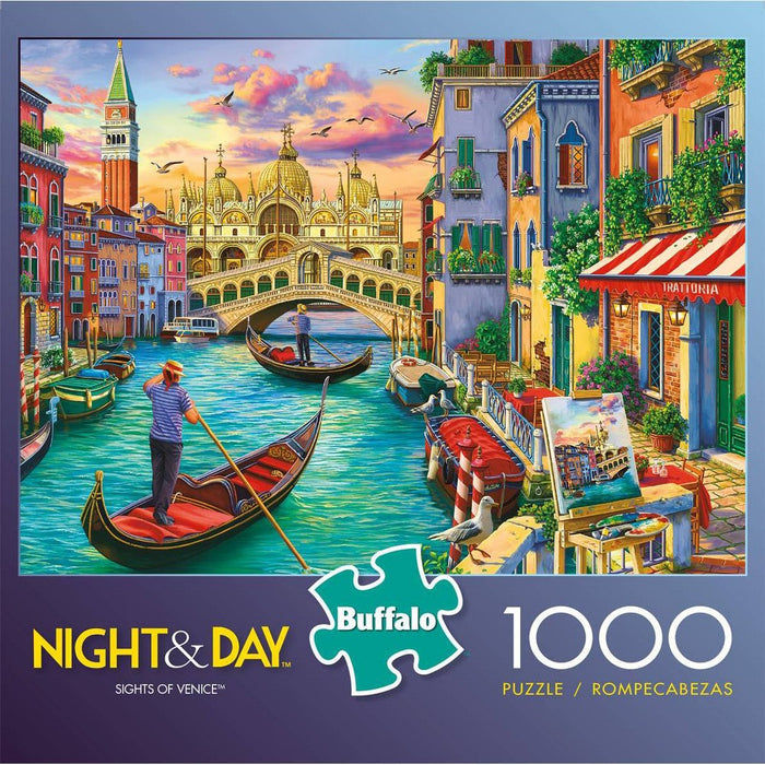 Buffalo Games Night and Day: Sights of Venice Puzzle Jigsaw Puzzle - 1000pc