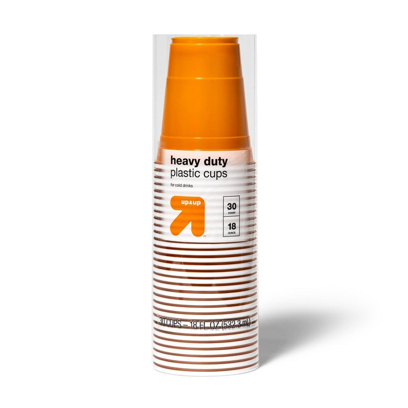 Halloween Disposable Solid Cup - Orange - 18oz/30ct - up & up